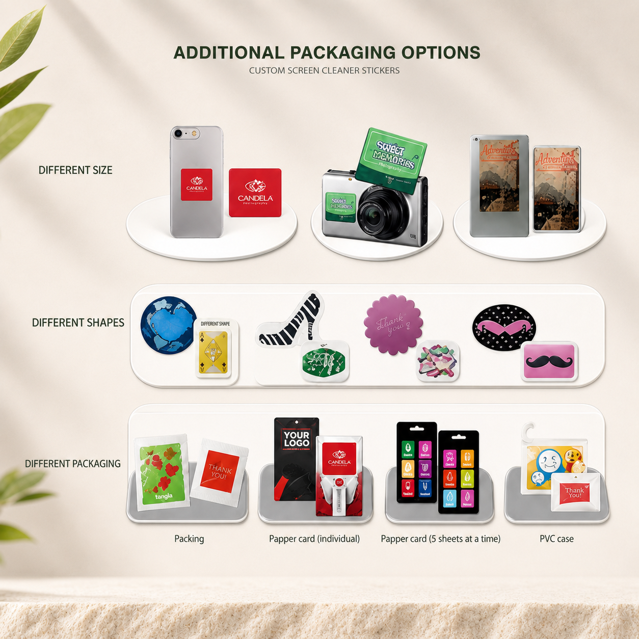 WWKNOW Custom Logo Screen Cleaner Stickers & Microfiber Phone Wipes – Bulk Orders
