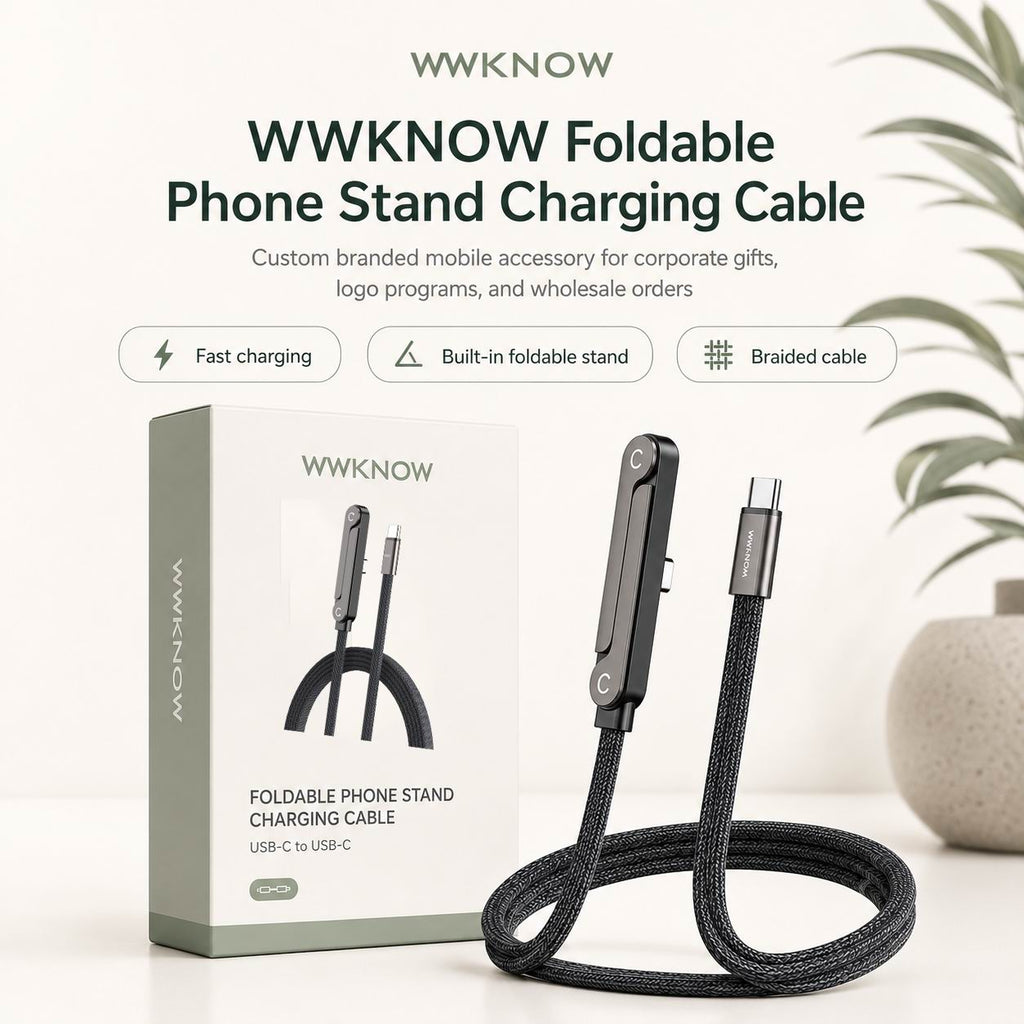 Foldable Phone Stand Fast Charging Cable – Bulk & Custom Packaging Orders