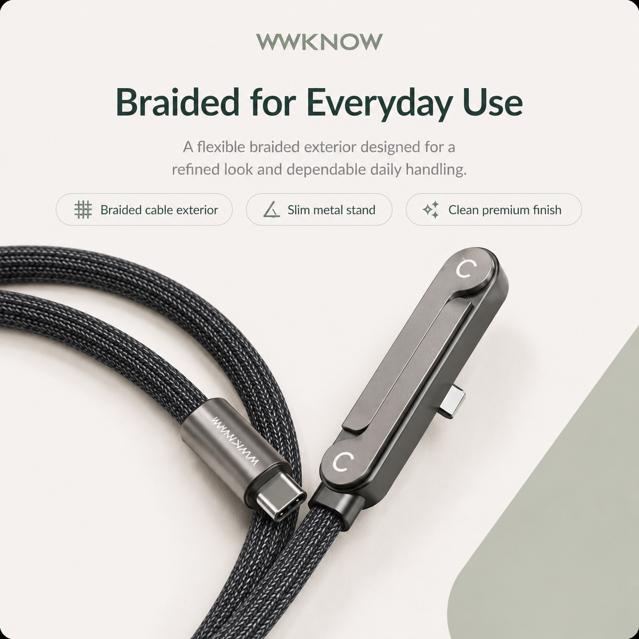 WWKNOW connector options for foldable phone stand charging cable