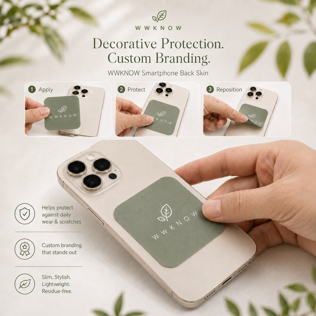 WWKNOW Custom Mobile Phone Protective Adhesive Skins | 1000 PCS Bulk Logo Orders