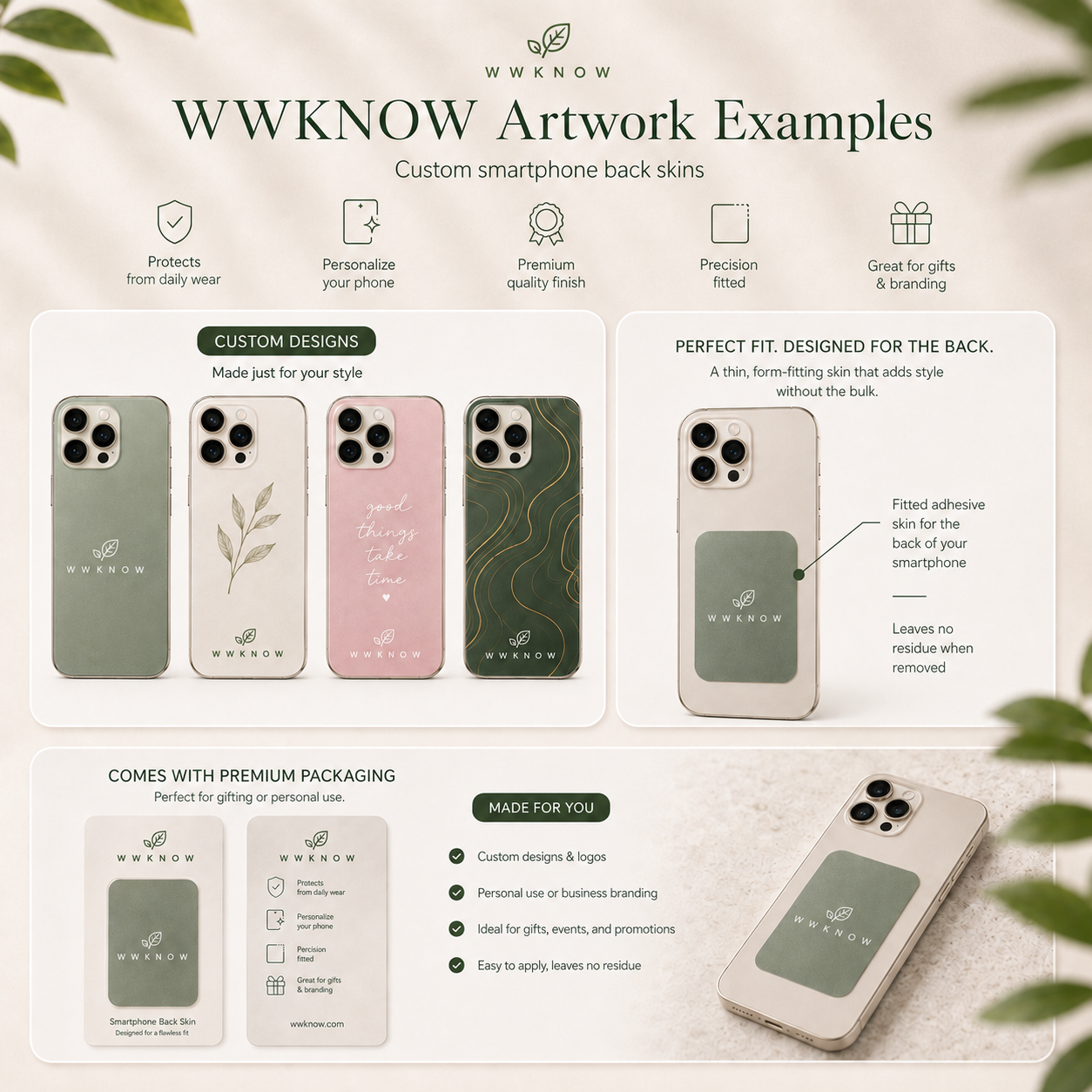 WWKNOW custom protective adhesive skin sticker order process