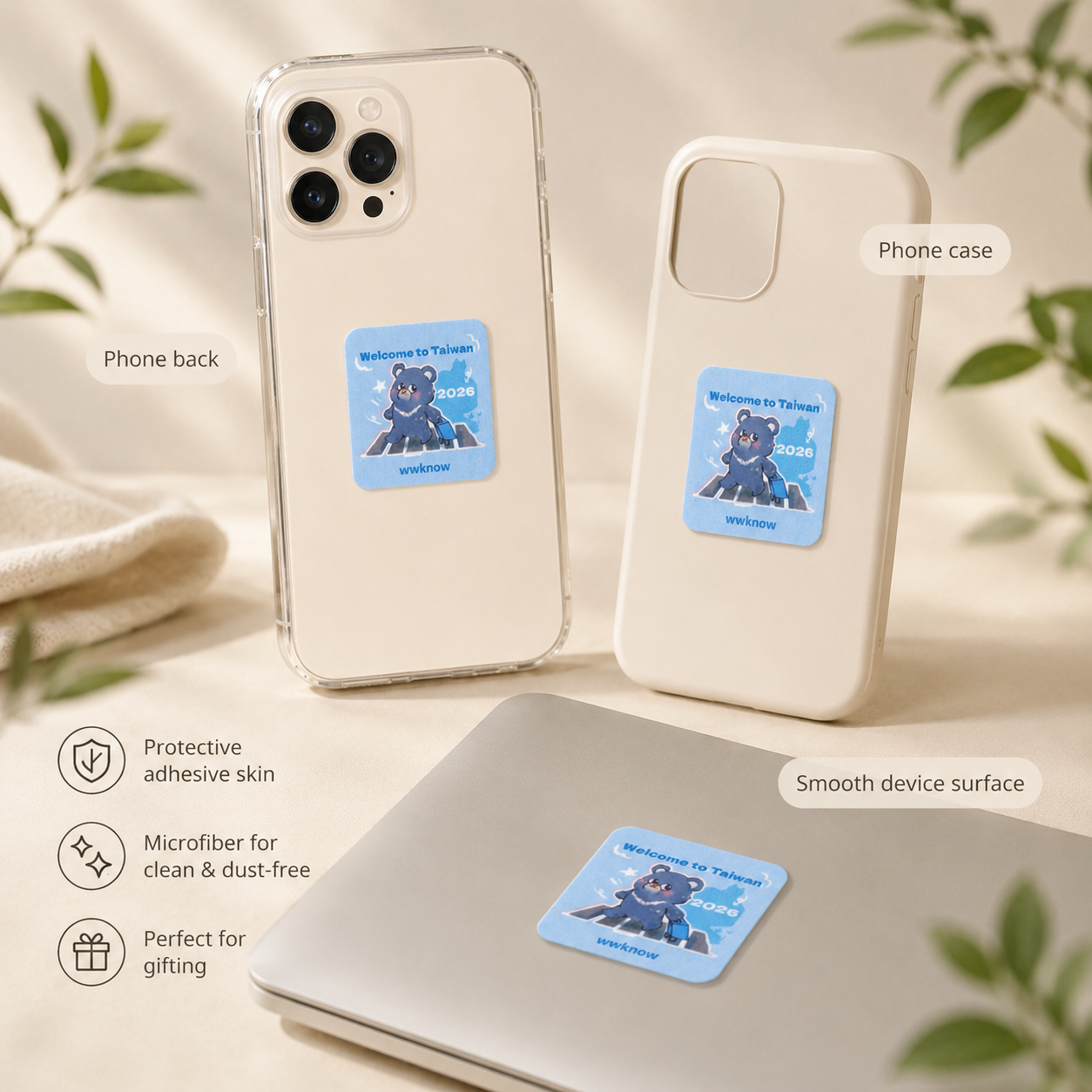 WWKNOW Custom Mobile Phone Protective Adhesive Skins | 1000 PCS Bulk Logo Orders