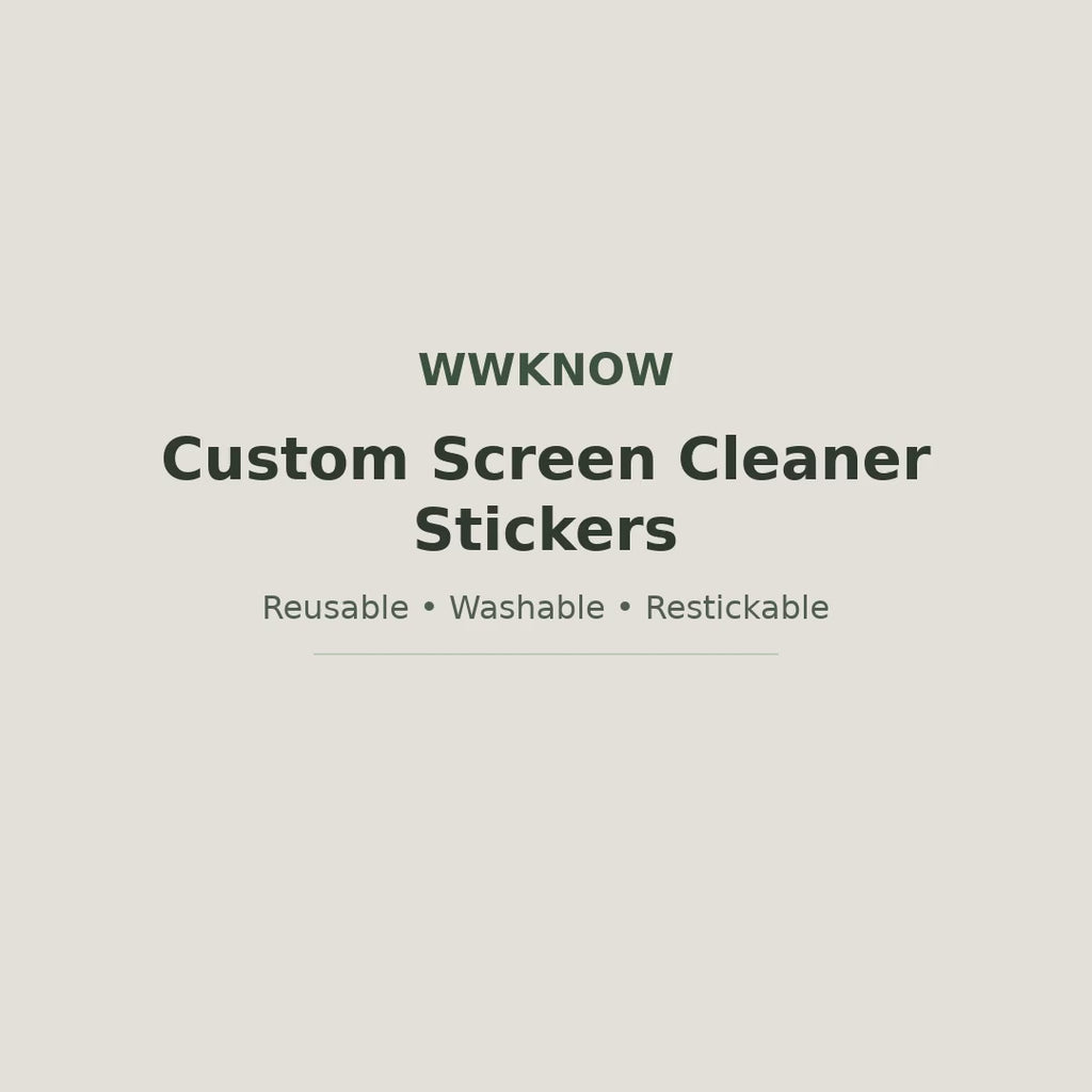 WWKNOW Custom Logo Screen Cleaner Stickers & Microfiber Phone Wipes – Bulk Orders