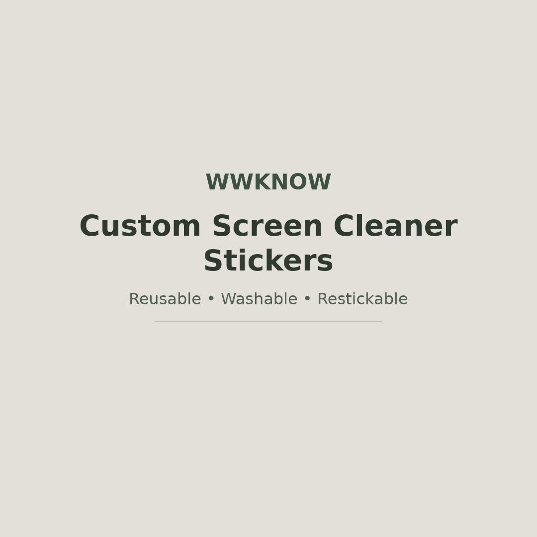 WWKNOW Custom Logo Screen Cleaner Stickers & Microfiber Phone Wipes – Bulk Orders